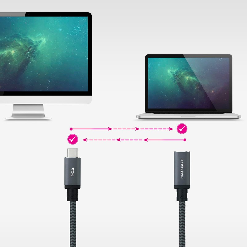 NANOCABLE 10.01.4500-COMB USB 3.2 Gen2X2 Kabel, 100 W, 4K/60 Hz,