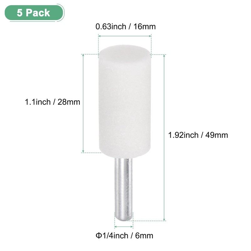 M METERXITY 5-Pack Abrasive Mounted Stone Grinding Bits, 1/4 IN(6mm)
