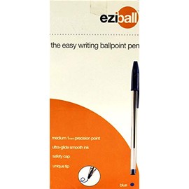 Pack of 10 Blue Eziball Medium Ball Point Pen
