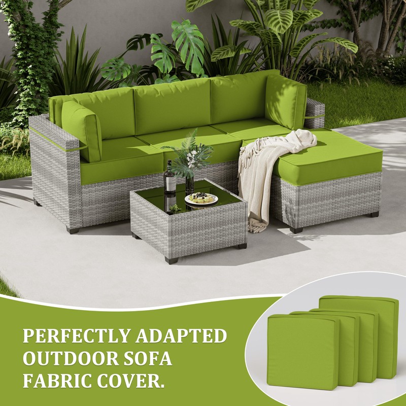 Kimunuk 9 Pcs Outdoor Patio Cushions Covers Replacement Waterproof with