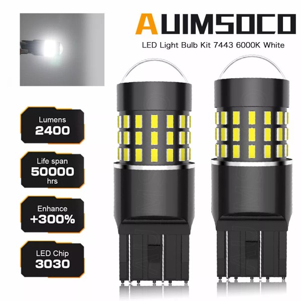 AUIMSOCO For Toyota Matrix 2003-2013 White 7443/7440 LED Turn Signal
