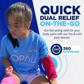 IceeNOW - Ice Sleeve, Knee Ice Pack Wrap, Shin Splint Compression Sleeve, Bicep & Calf Ice Pack, Hot & Cold Therapies, Hot & Cold Pack for Post Exercise Recovery, Purple, XL, 10.2 x 5.7 Inches