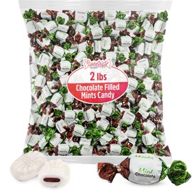 Chocolate Filled Mints Candy, 2lb Pack of Chocolate Mint Candy Individually Wrapped, Perfect Mint Candies for Party Favors and Everyday Enjoyment, Sweet Filled Candies Crafted with Care