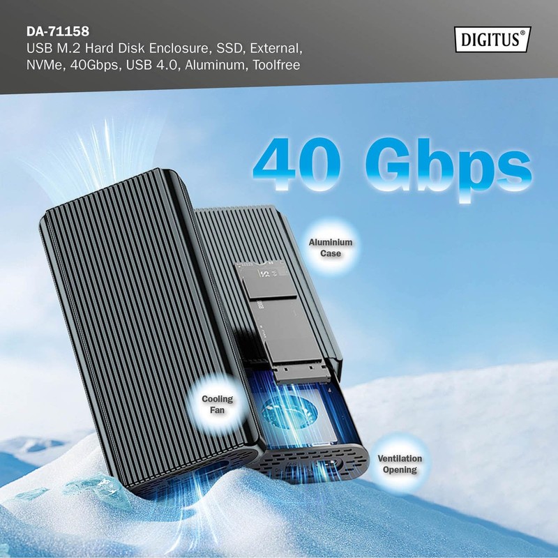 DIGITUS M.2 NVMe SSD Enclosure - USB 4.0 - 40Gbps