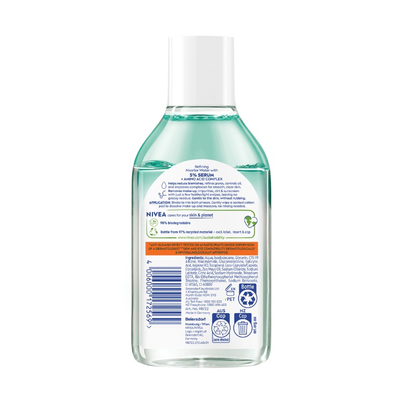 Nivea Micellar Water Derma Skin Clear 400ml