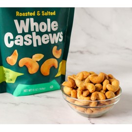 Platinum’s Roasted & Salted Cashews - Plant Based Protein, Fiber, Healthy Snack - Salted and Gently Roasted - Can Bring at Home, Work, Office, Gym & School - 13 oz Individual & Resealable Pouch