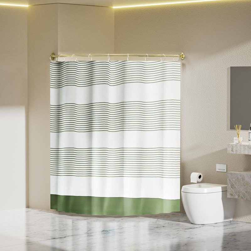 Chrsouly Curved Shower Rod, Adjustable 40-72 Inches Extra Wide Shower