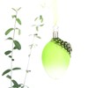 Inge-Glas 3-Inch Easter Egg Weightless in Spring Green + Feather