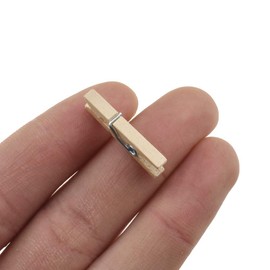 HAHIYO Wooden Clothes Pins Clothespins Mini Do NOT Fall Apart 1 inches Length 80 Pack Sturdy Strong Springs No Rust No Discoloration for Laundry Bathroom DIY Craft Photos Food Opened Bags