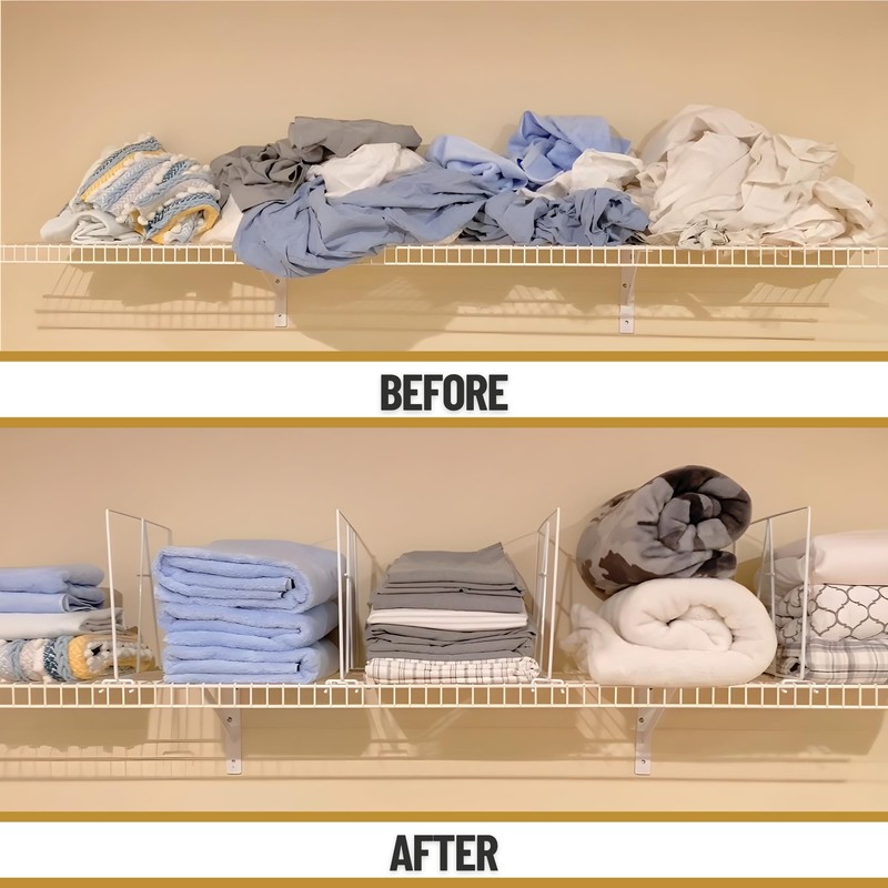 Evelots Tall Wire Shelf Dividers -8 Pack- Closet Storage &