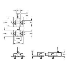 8020, 2053, 10 and 15 Series Aluminum 0 Degree Deadbolt Latch, Spring and Pin Door Latch 80/20 T-Slot Extrusion Accessory for Aluminum Profiles Includes Hardware