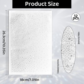 12 Sheets Iron on Rhinestone Transfers – 2mm & 3.5mm Glitter Hotfix Crystal Decals, Flat Round Diamond Patches for Clothing DIY, Crafts & Embellishment (Women & Men)