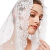 runrayay Church Mantilla Catholic Veil, White Inspired Infinity Shape Holy