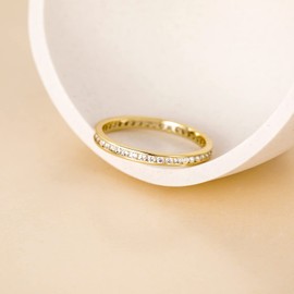 Titaniumcentral Eternity Ring Women's Cubic Zirconia Front Ring Narrow Eternity Rings Engagement Rings Wedding Rings Memoire Rings 2.5 mm, stone, Cubic Zirconia