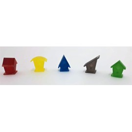 HERO Creations Wingspan 40 pcs Upgrade kit for Actions Markers - 5 differents Models of 5 translucides Colors: Red-Blue-Yellow-Back-Green -Board Game - Gift -Accessories-Tokens