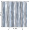 Moonslim Blue Grey Ombre Shower Curtain, Modern Wavy Abstract Striped