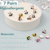 KASFREE Panda Plastic Earrings for Sensitive Ears