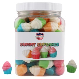 American Best Food 3D Cupcake Gummy Candy in Jar, 1.5 Pound