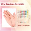 PATIKIL 20 Pcs Beadable Keychains Bars, Metal Beaded Keychain Blanks