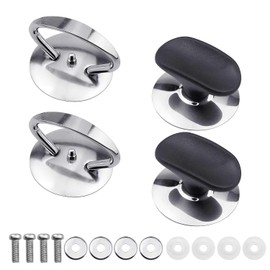 Demason Pot Lid Handle, Universal Heat Resistant Replacement Lid Handle, Pack of 4 Pan Lid Handle Made of Stainless Steel and Plastic Replacement Knobs for Pot Lid