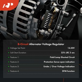 A-Premium Alternator Voltage Regulator Compatible with Toyota Camry 2004-2009, Corolla, Highlander, Sienna, Matrix, Solara & Lexus RX330, RX350, ES330, ES350 & Scion tC, xB, xD & Pontiac Vibe