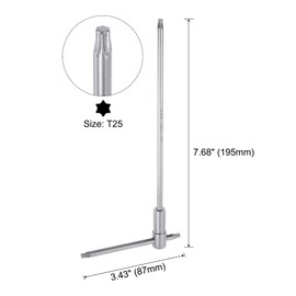sourcing map T25 Sliding T-Handle Torx Star Wrench for Fast Spinning, CR-V Steel