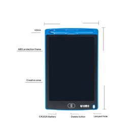 Vimi Pizarron Magico LCD 8.5 Tipo Tablet Dibujar Escribir Color (Azul)