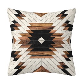 Boho Black Brown Throw Pillow Cover Boho Geometric Farmhouse Decorative Throw Pillowcase Indoor Outdoor Cushion Cover Tribal Pattern Aztec Pillowcase for Couch Bedroom 18 x 18 Inch Set of 2