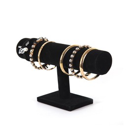 Aisoway Bracelet Holder, Bracelet Organiser, Display Stand, Velvet T-shaped Stand, for Storing Jewellery Bracelets, Watch Chains (Black)