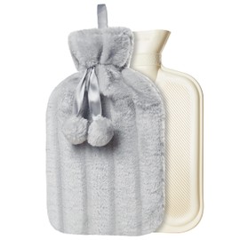 CityComfort Hot Water Bottle with Super Soft Luxury Plush Cover, 2 Litre Hot Water Bottle, British Design, Safe and Durable