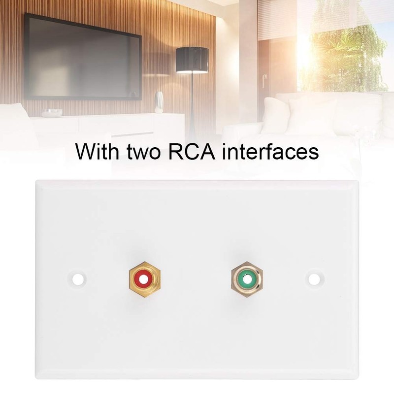 Dual RCA Connector Wall Plate RCA Insert with White Center