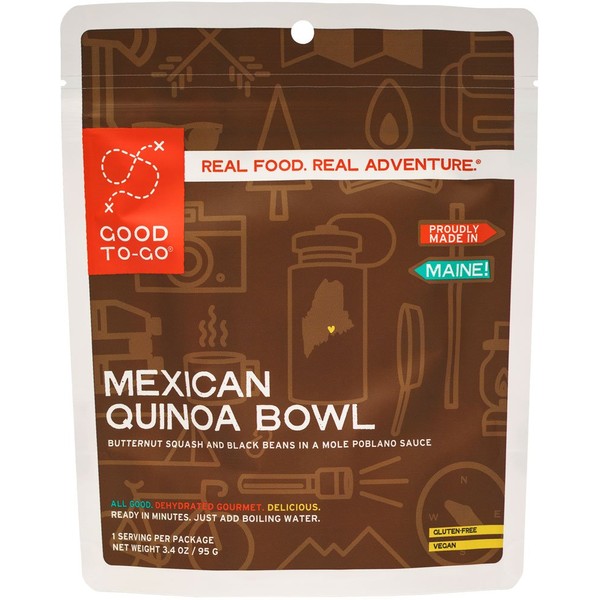 GOOD TO-GO Mexican Quinoa Bowl - Single Serving | Dehydrated Backpacking and Camping Food | Lightweight | Easy to Prepare