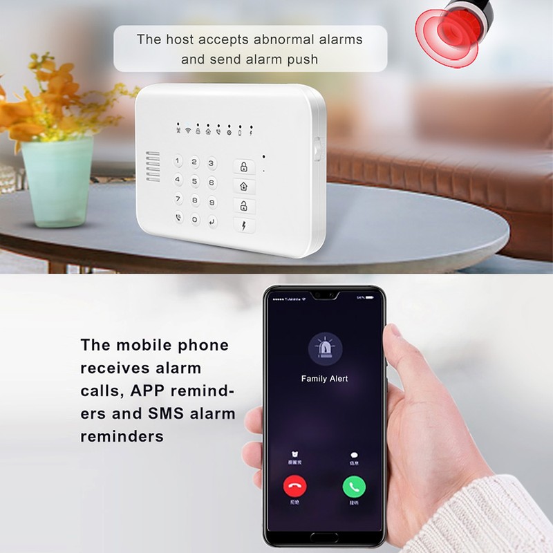 Security Alarm System Kit Auto Dial GSM+WiFi Home Security Wireless