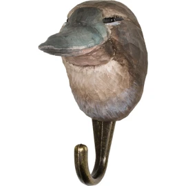 WILDLIFEGARDEN Wildlife Garden WG4528 Hook Platypus - Hand Carved Animal Hook Made of Wood and Metal - Australian Animal Collection