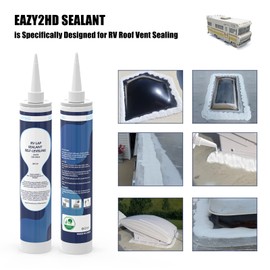 Eazy2hD 4 Pack RV Self Leveling Lap Sealant for RV Roofs,RV Roof Sealant,Camper Caulking, Camper Sealer for Rubber Roof on Trailers, Motorhomes, Campers