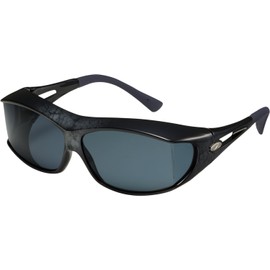 AXE Sunglasses, For Bad Weather/Low Light Conditions, UV Protection, Polarized Lens, 180° or More Visibility, Can Wear Large Glasses, Storage Case Included, Frame: Marble Silver/Lens: Dark Smoke,