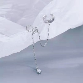 Candy Girls Ear Cuff Chain, Redis, Popular, Fake Earrings, Popular, Swing, Non-Hole Earrings, Ear Calf Accessories, Gold Copper-Alloy, Zircon