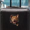 Pitbull Decal - Wall Hole Dog Sticker with 3D Effect