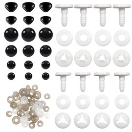 TOAOB 80pcs Safety Eyes and Noses with Washers Assorted Sizes Doll Joints Plastic Craft Crochet Eyes for Amigurumis DIY Puppet Bear Stuffed Animal Doll Making