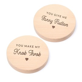 You Give Me Fanny Flutters/You Make My Knob Throb Coaster Set - Valentine's Day Anniversary Present for Husband Boyfriend Girlfriend Wife