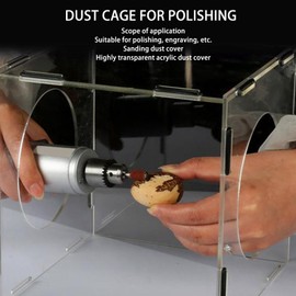 Dust Cover,Fully Enclosed Electric Grinding Table Polisher Dust Box Transparent Rectangle Table Polisher Dust Box dust sanding box for Polishing Machine