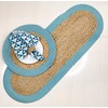 CHARDIN HOME Verona Oval Woven Jute & Cotton Braided Table