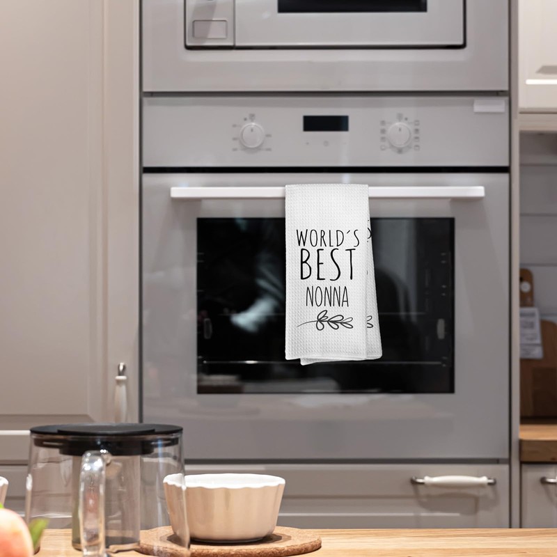 VRW World's Best Nonna Kitchen Towels, Best Nonna Gifts for