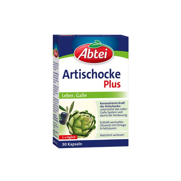 Abtei Artichoke Plus Capsules - To Support the Liver-Gall System and Digestion - Pack of 30