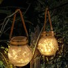 Solar Hanging Lanterns Outdoor Waterproof, Table Lamps Decorative Cracked Glass