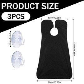 Beard Apron, Bib for Beard for Shaving Haircut, Gift Beard Trimming Catcher Bib for Shaving Haircuts, Non-Stick Hair Catcher Care Cloth with 2 Suction Cups