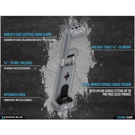 KONDOR BLUE x Tyler Stalman | Stalman Clamp for Vertical Filmmakers | Mobile Phone Rig, Vertical Clamp with 40 Gbps USB-C Adapter, Anti-Twist Mounts & DJI Compatible | Space Gray
