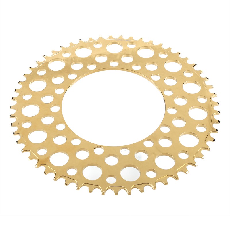 Folding Bicycle Chainwheel Smooth Fastness AntiCorrosion Wearproof Bike Chainring(Titanium Gold