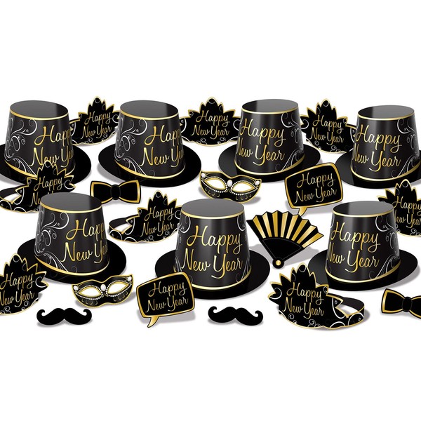 Beistle Elegant Happy New Year's Eve Photo Booth Props NYE