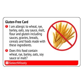 Gluten Free Translation Card (2 Pack) - Translated in French or Any of 64 Languages